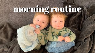 morning routine: 10 month old twins
