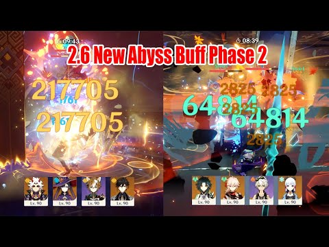 2.6 New Abyss Buff Phase 2 - Xiao C6 & Itto C6 Team Showcase - 60% Normal Atk Bonus?