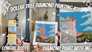 ✨Dollar Tree Diamond💎 Painting - Cowgirl Boots✨ Kitting Up l Diamond Paint With Me