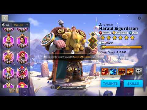 Rok032-VIP14-51.6M Power - Guan Yu, Alex, YSG and Aethelflaed - 3 legendary items