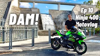 Beautiful Ride to OVERFLOWING Hinze Dam, Ninja 400 Motovlog Ep 10