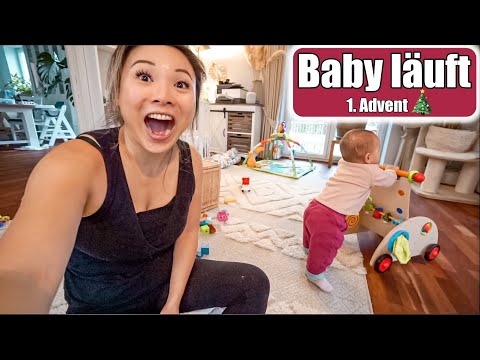 Baby is walking 😱 8 months old! 1st Advent! Cleaning up toys & eating Chinese food! VLOG | Mommy ...