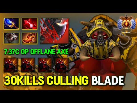 7.37C BECOME OP OFFLANE Axe 30Kills With Aghs Scepter Item Build EPIC One Shot Culling Blade DotA 2