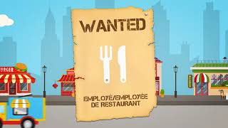 Les métiers animés : employé de restaurant (salle)