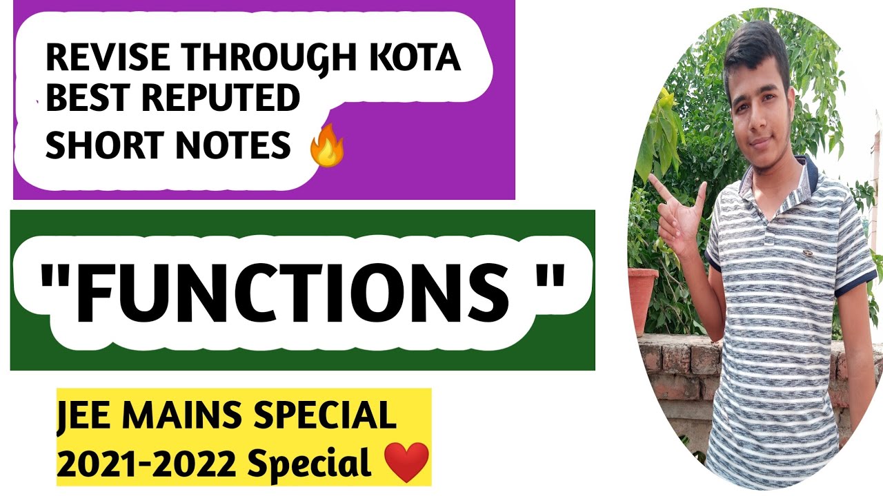 Functions Part-1 Kota Best Revision short notes🔥 jee mains 2021-2022 ll Formula book ll iit jee ll