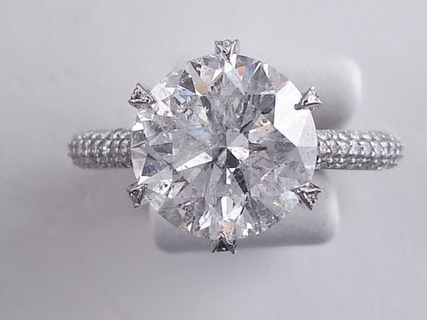 5.06 ctw Round Cut G SI3 Diamond Engagement Ring - BigDiamondsUSA