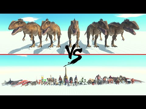5x Carcharodontosaurus Vs All Units ARBS | Animal Revolt Battle Simulator
