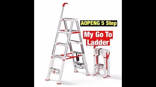 Review of AOPENG 5 step A-Frame Telescoping Extension Ladder