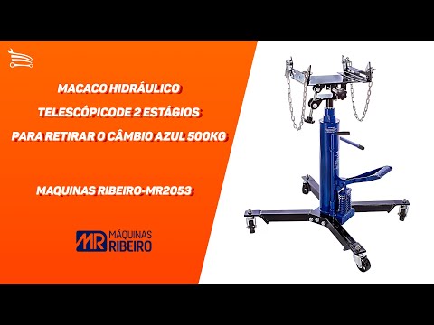 Macaco Hidráulico Telescópico de 2 Estágios para Retirar o Câmbio Azul 500Kg - Video