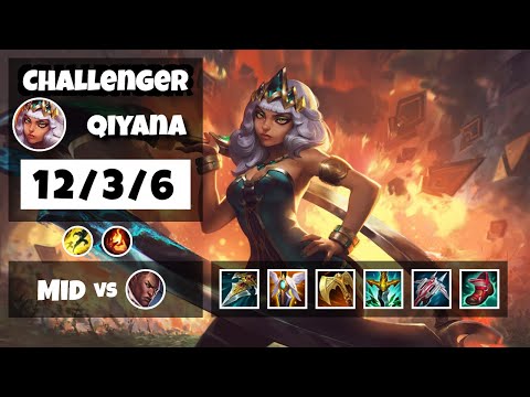Qiyana vs Lucian BR Challenger MID (12/3/6) - v11.12