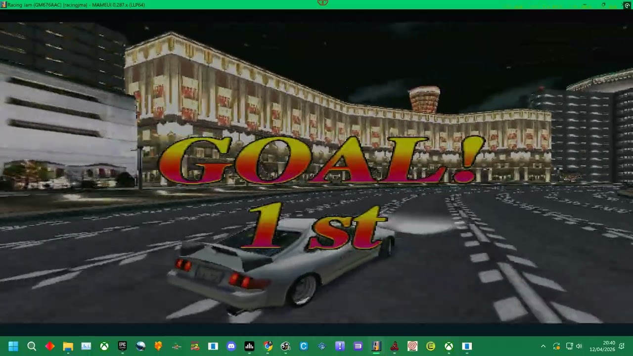 MAME 287 = KONAMI RACING JAM 1 -TOYOTA MR2 -  NIGHT COURSE  - 4K UK ARCADES 2026