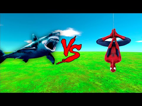 Spider Man vs Megalodon in animal revolt battle simulator