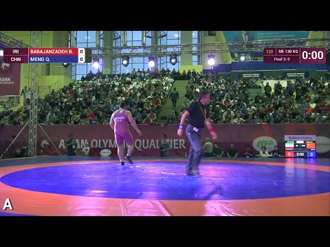BRONZE GR - 130 kg: B. BABAJANZADEH (IRI) df. Q. MENG (CHN) by forfeit, 0-0
