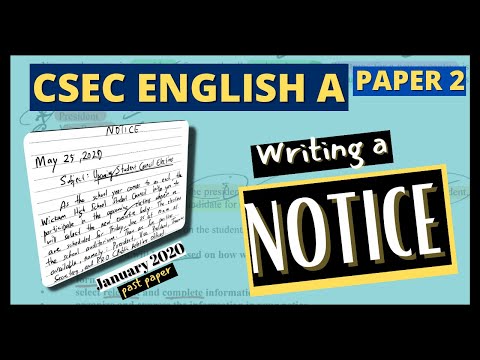CSEC English A Paper 2: Writing a Notice (Expository Writing)