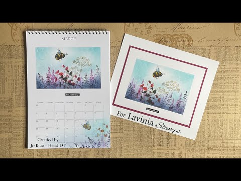 Lavinia Meadow in March by Jo Rice #laviniastamps #cardmakingvideo #calendar