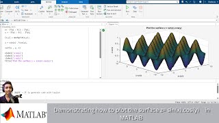 3D Surface Plot in MATLAB  ||  z = sin(x)·cos(y)  ||  Step-by-Step Tutorial for Beginners.