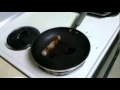 Sausage cooking itself