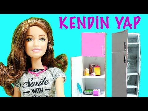 Barbie Bebekleri için Buzdolabı Yapımı | Nasıl Yapılır | EvcilikTV "Kendin Yap" Video