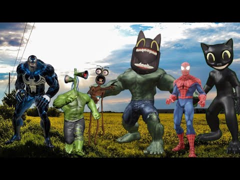 CARTOON CAT VS SPIDER MAN VS SIREN HEAD BABY VS HULK VS VENOM VS CARTOON CAT HULK #video