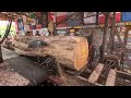 Sawing A Big Beautiful White Oak Log 708