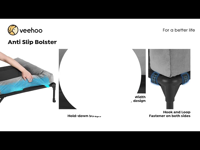 Veehoo L-shaped Pet Bed with Bolster