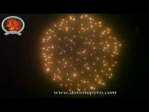 5 inch Display Shells fireworks--Lemon peony with blue pistil