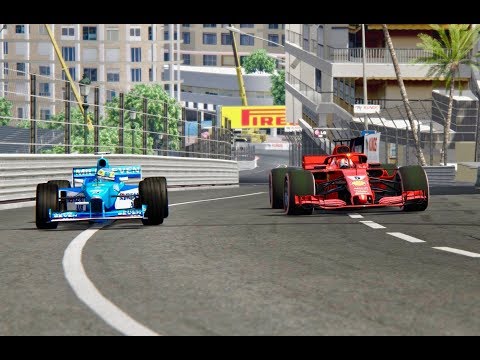 Ferrari F1 2018 vs Benetton F1 1998 - Monaco