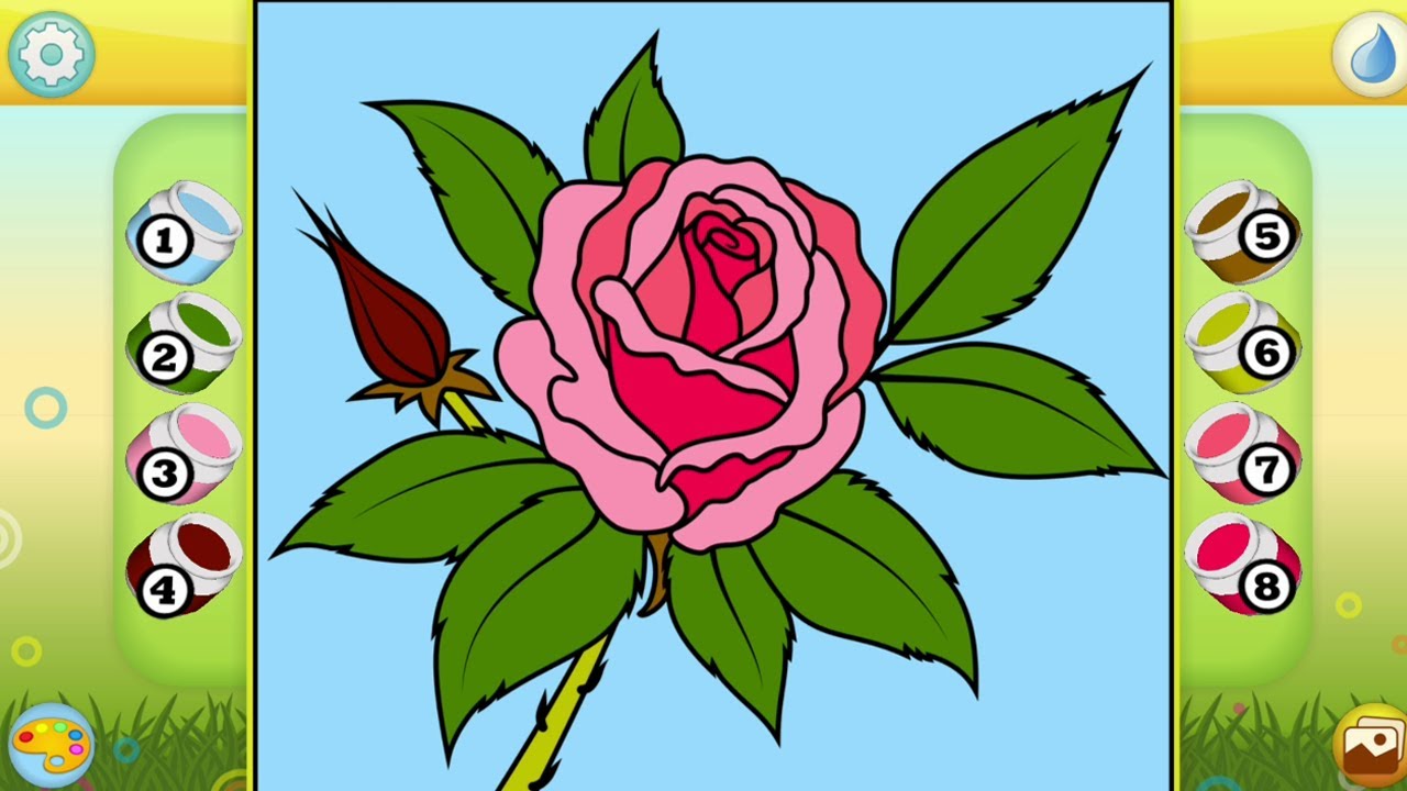 Beautiful Flower Art - Kids Flower Color by Number Game