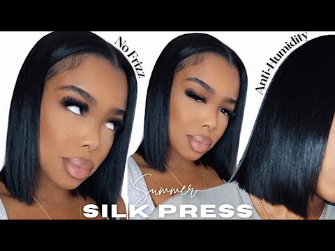 HOW TO SILK PRESS NATURAL HAIR AT HOME | No Frizz...