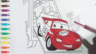Lightning McQueen Car Transport Coloring Page | Disney Cars Drawing & Coloring for Kids