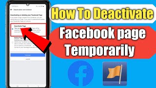 How To Deactivate Facebook Page Temporarily (2023) | How To Disable Facebook Page |