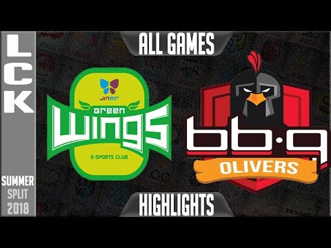JAG vs BBQ HIGHLIGHTS ALL GAMES | LCK Summer 2018 Week 5 Day 2 | Jin Air Greenwings vs BBQ Olivers