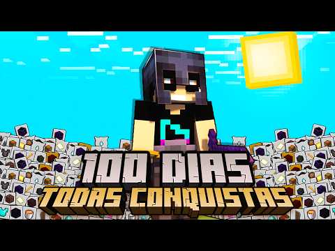SOBREVIVI 100 DIAS CONSEGUINDO TODAS AS CONQUISTAS DO MINECRAFT HARDCORE - O FILME