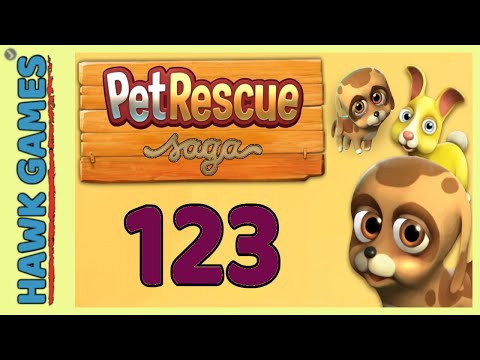 Pet Rescue Saga Level 123 Extra Hard - 3 Stars Walkthrough, No Boosters