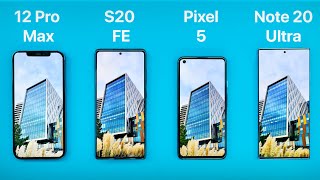 iPhone 12 Pro Max vs Note 20 Ultra vs S20 FE vs Pixel 5 - The ULTIMATE Camera Comparison!