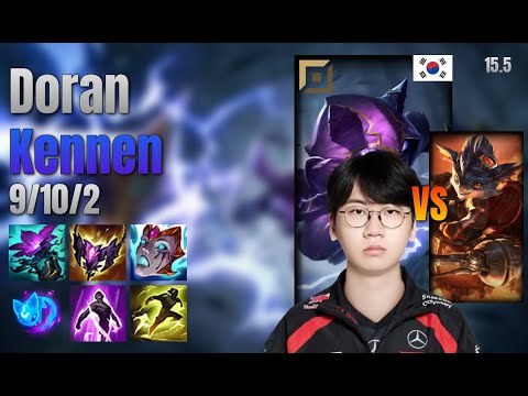 Doran Top Kennen vs Rumble lol KR solo rank Full Game 15.5 | 도란 케넨 vs 럼블