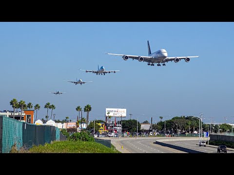 🇺🇸 LOS ANGELES LAX Airport Plane Spotting + Aircraft & Flight Route Information Subtitles  !