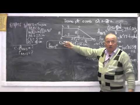 Lectia 886 - Teorema Inaltimii Catetei Pitagora Perimetrul Aria triunghi dreptunghi trapez - Clasa 7