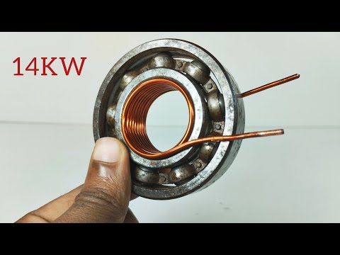 Ac 14KW Free Energy Generator 240volt at Home with Coper wire Using Bearing