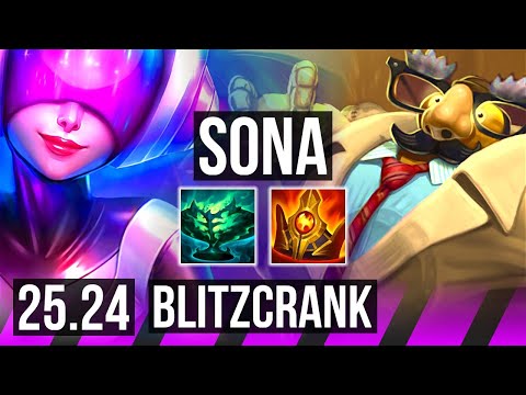 SONA & Varus vs BLITZCRANK & Ezreal (SUP) | KR Master | 25.24