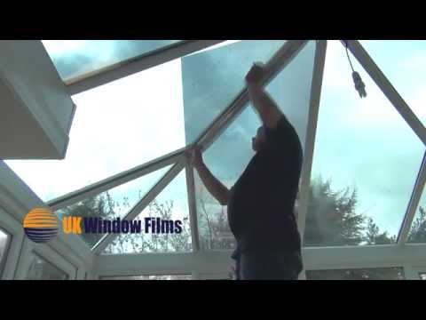 Installing window film on a shaped glass conservatory roof