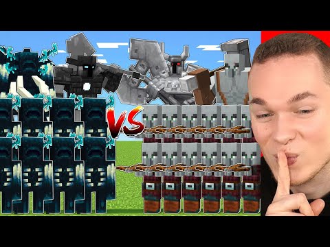 WARDEN ARMY vs. PILLAGER ARMY (Minecraft)