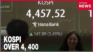 S. KOREA'S KOSPI INDEX HITS OVER 4,400
