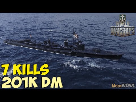 World of WarShips | Asashio B | 7 KILLS | 201K Damage - Replay Gameplay 1080p 60 fps