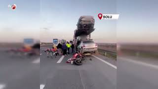 Motosiklet Emniyet Şeridinde Duran Tıra Çarptı 1 Yaralı