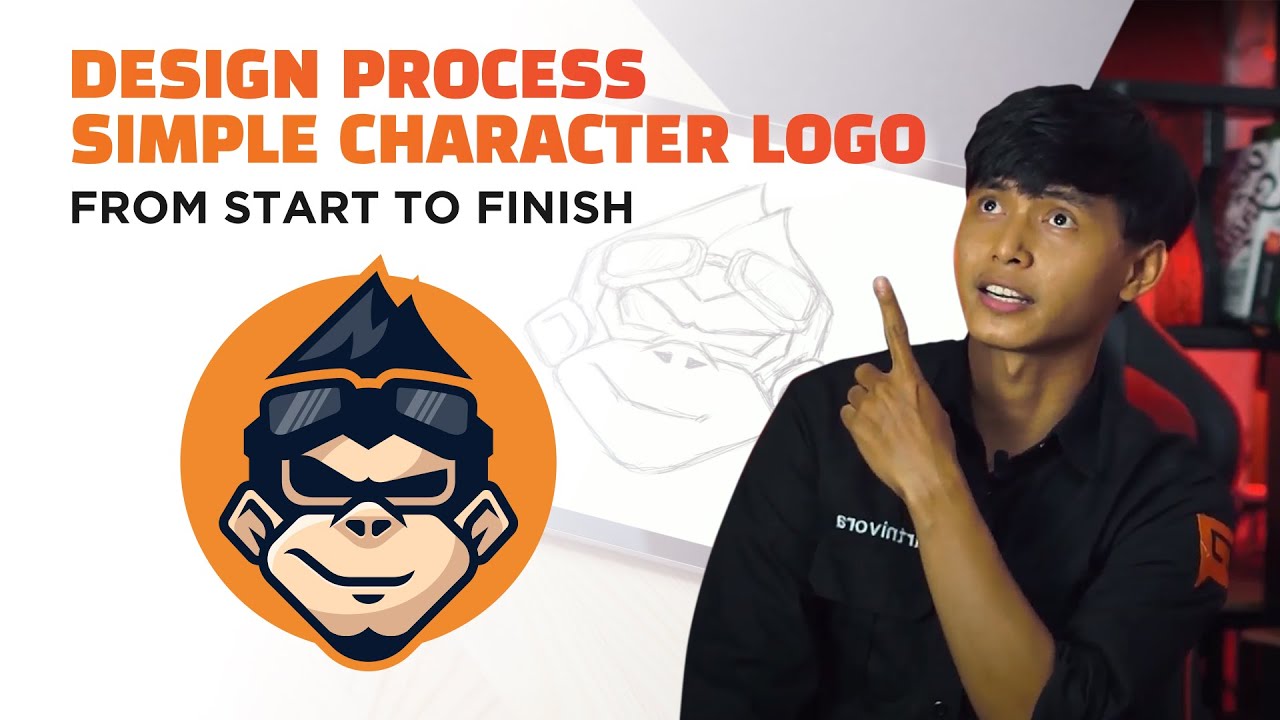 LOGO DESIGN PROCESS SIMPLE MASCOT - SKETCH TO VECTOR