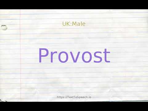 How to pronounce provost