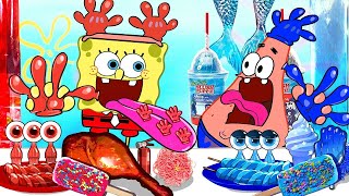 Download lagu RED vs BLUE FOOD CHALLENGE! | SPONGEBOB  RED Vs BLUE MUKBANG ANIMATION | SLIME CAT mp3