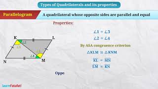 Understanding Quadrilaterals Class 8 Maths - Types of Quadrilaterals and its Properties
