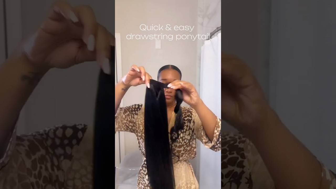 Quick & easy drawstring ponytail | Shake n go pony pro secret pocket drawstring ponytail #shakengo